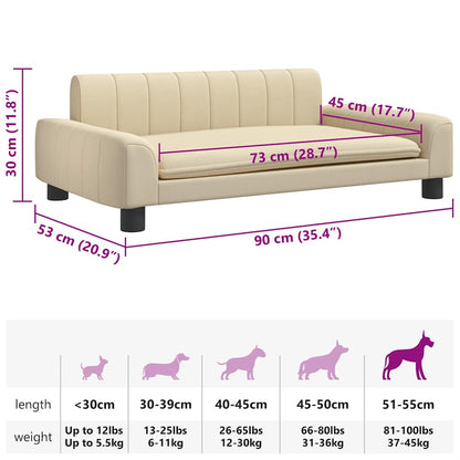 Hondenmand 90x53x30 cm stof crèmekleurig