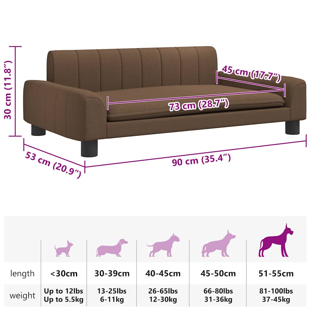 Hondenmand 90x53x30 cm stof bruin