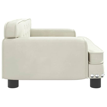 Hondenmand 70x45x30 cm fluweel crèmekleurig