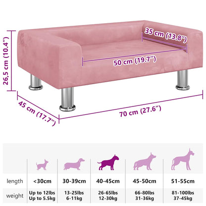 Hondenmand 70x45x26,5 cm fluweel roze