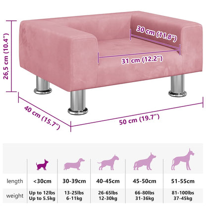 Hondenmand 50x40x26,5 cm fluweel roze