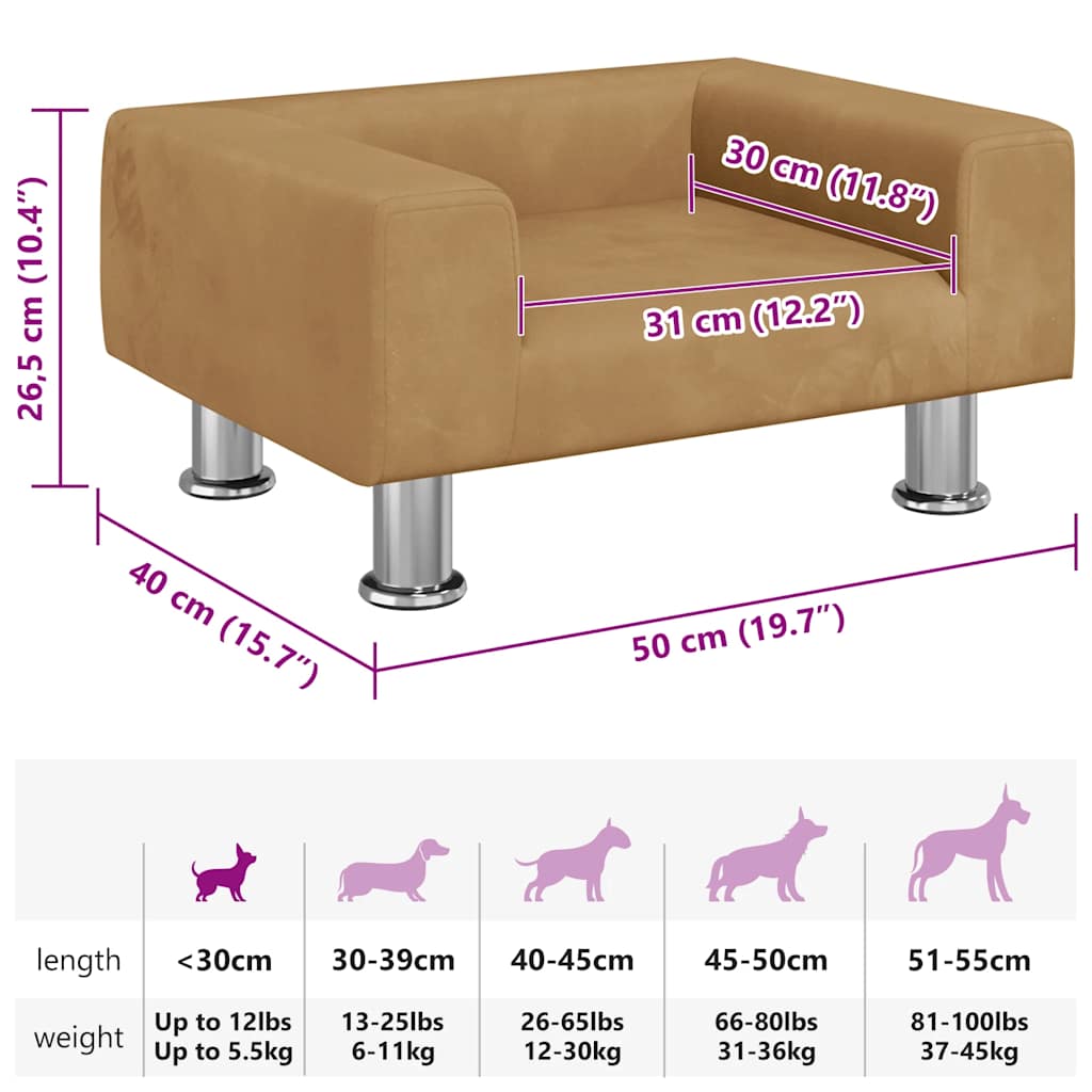 Hondenmand 50x40x26,5 cm fluweel bruin