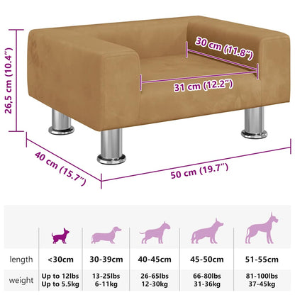 Hondenmand 50x40x26,5 cm fluweel bruin