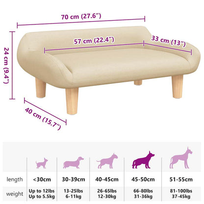 Hondenmand 70x40x24 cm stof crèmekleurig