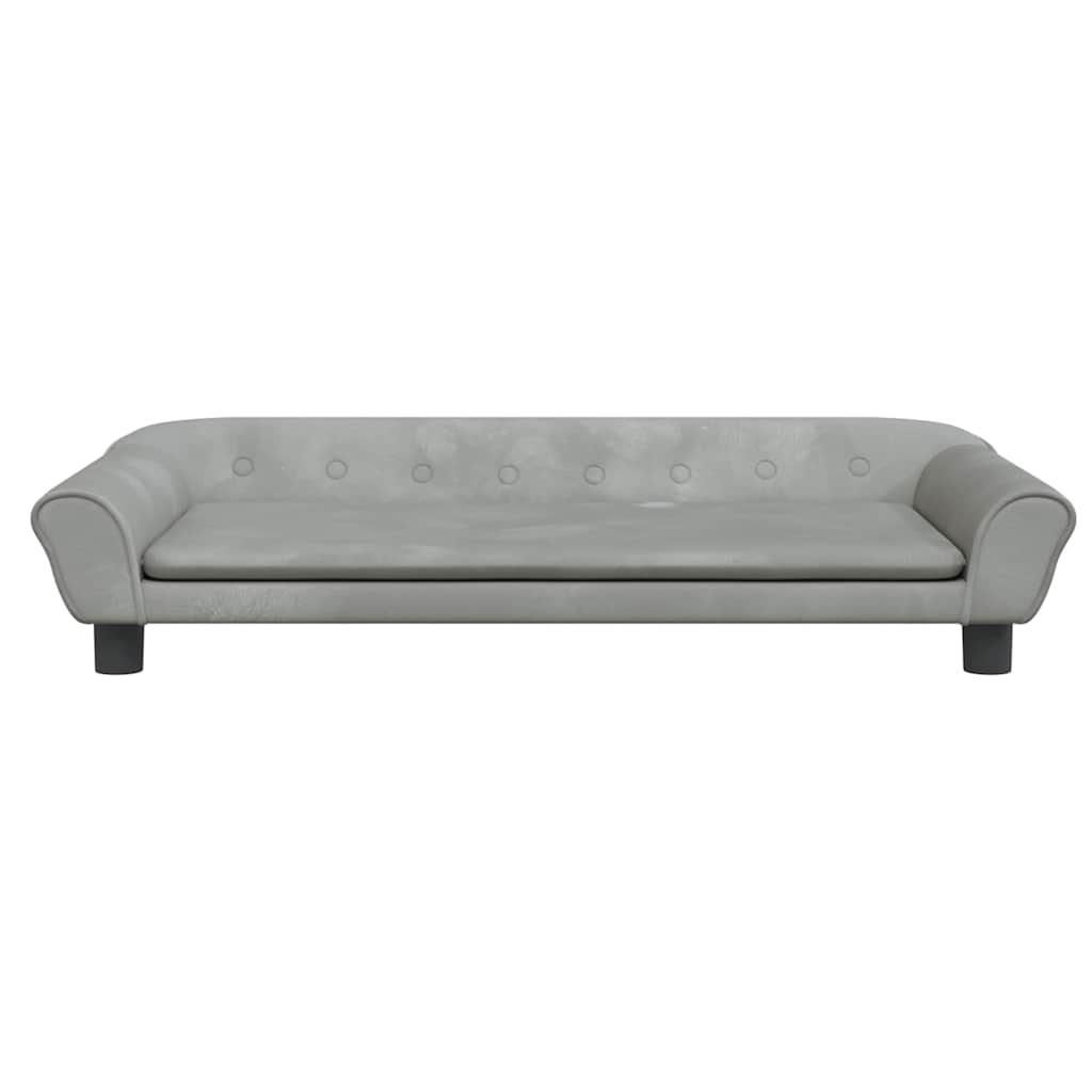 Hondenmand 100x50x21 cm fluweel lichtgrijs
