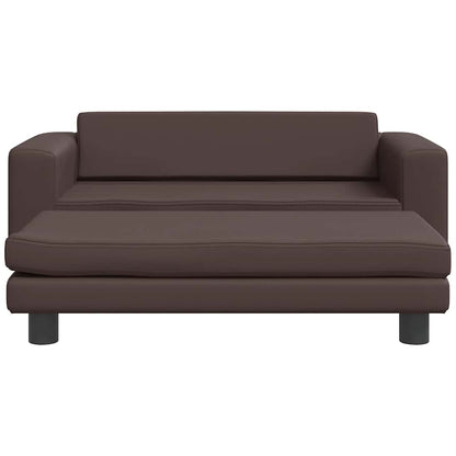 Hondenmand met verlengstuk 100x50x30 cm kunstleer bruin