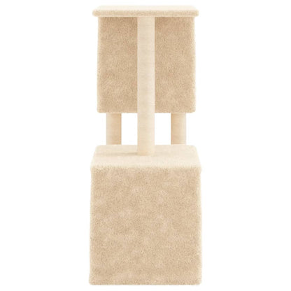 Kattenmeubel met sisal krabpalen 86 cm crèmekleurig