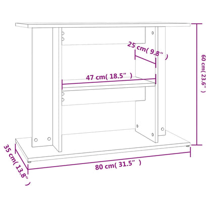 Aquariumstandaard 80x35x60 cm bewerkt hout zwart