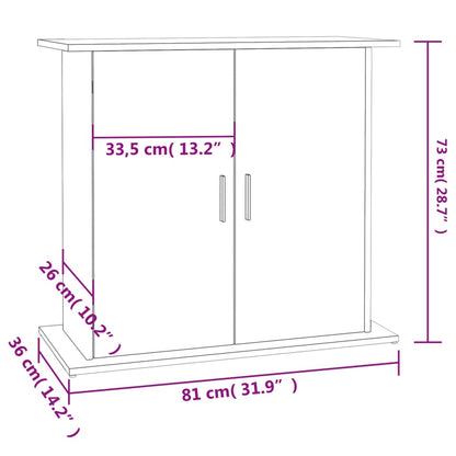 Aquariumstandaard 81x36x73 cm bewerkt hout gerookt eikenkleurig