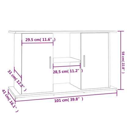 Aquariumstandaard 101x41x58 cm bewerkt hout wit