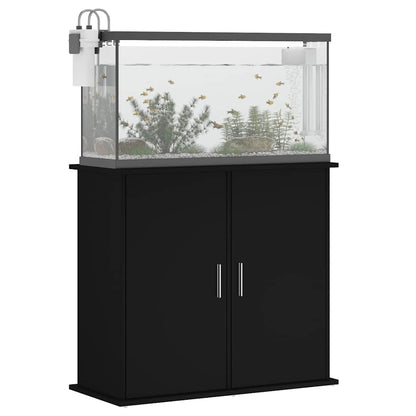 Aquariumstandaard 81x36x73 cm bewerkt hout zwart