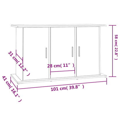 Aquariumstandaard 101x41x58 cm bewerkt hout grijs sonoma eiken