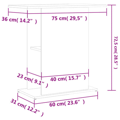 Aquariumstandaard 75x36x72,5 cm bewerkt hout gerookt eiken