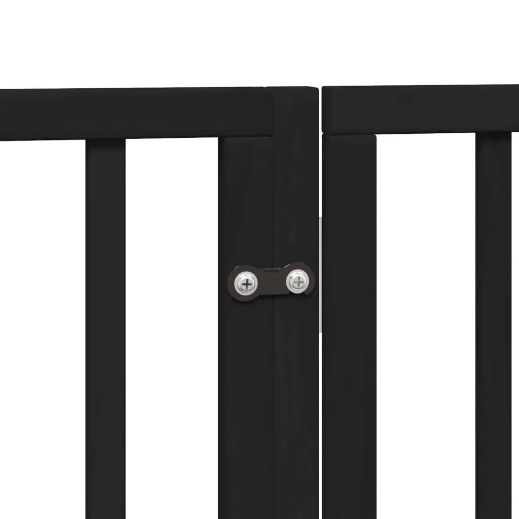 Hondenhek inklapbaar 6 panelen 300 cm populierenhout zwart