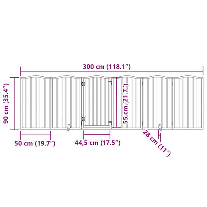 Hondenhek inklapbaar 6 panelen 300 cm populierenhout