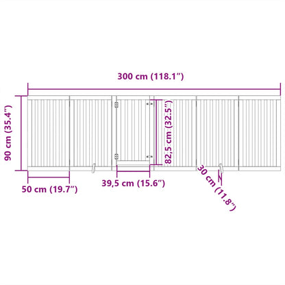 Hondenhek inklapbaar 6 panelen 300 cm populierenhout