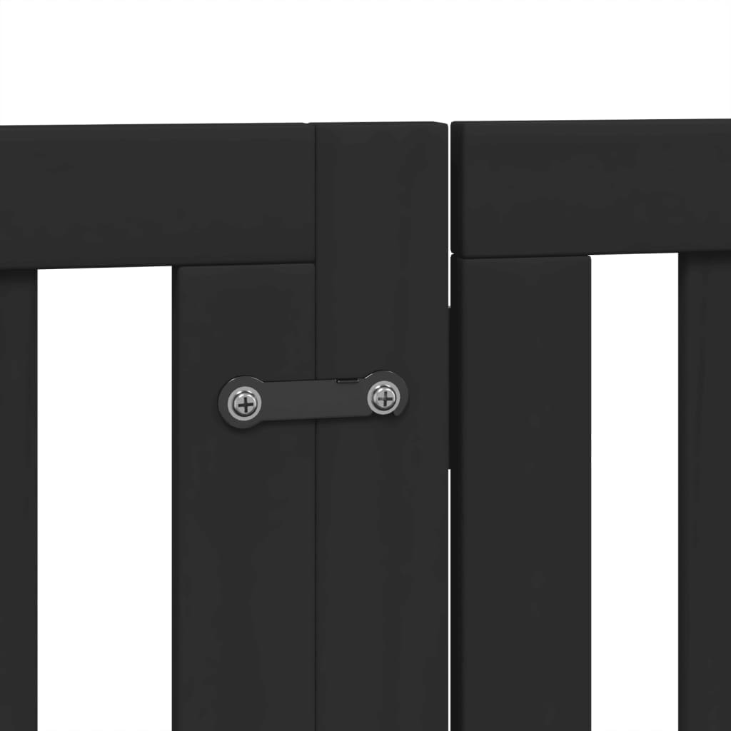 Hondenhek inklapbaar 6 panelen 300 cm populierenhout zwart