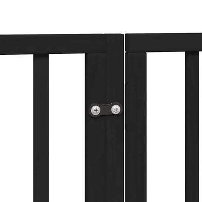 Hondenhek inklapbaar 12 panelen 600 cm populierenhout zwart