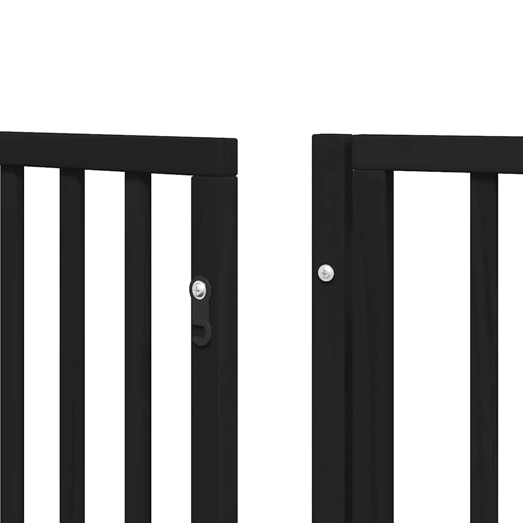 Hondenhek inklapbaar 12 panelen 600 cm populierenhout zwart