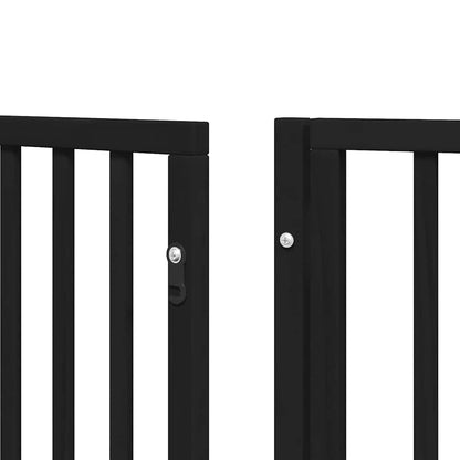 Hondenhek inklapbaar 15 panelen 750 cm populierenhout zwart