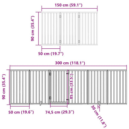 Hondenhek inklapbaar 12 panelen 600 cm populierenhout bruin