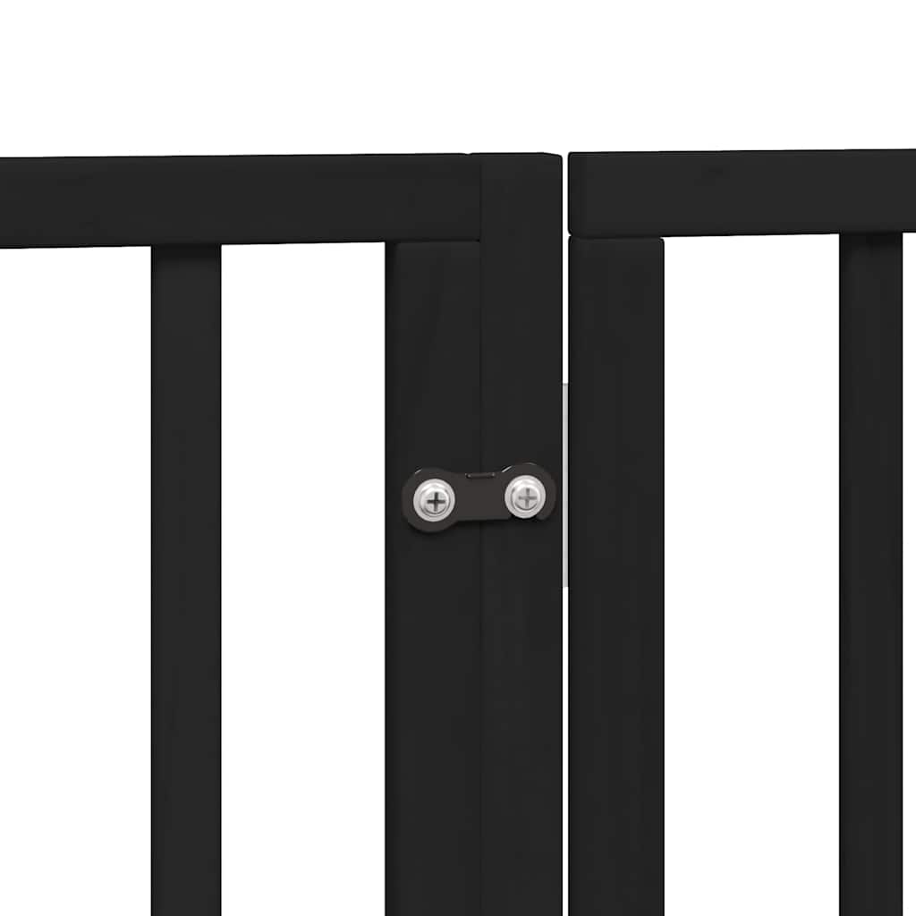 Hondenhek inklapbaar 6 panelen 480 cm populierenhout zwart