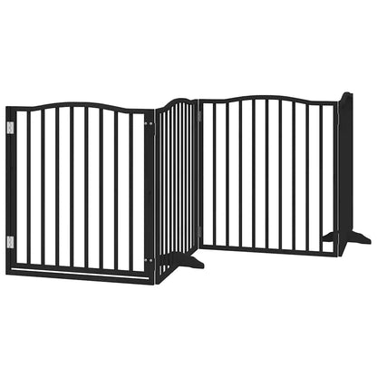 Hondenhek inklapbaar 10 panelen 800 cm populierenhout zwart