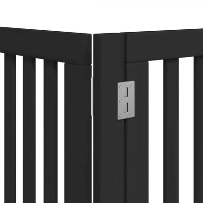 Hondenhek inklapbaar 9 panelen 450 cm populierenhout zwart