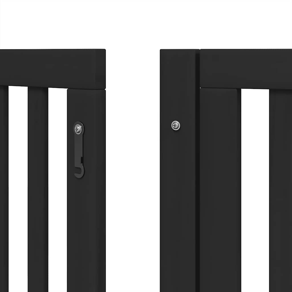 Hondenhek inklapbaar 15 panelen 750 cm populierenhout zwart