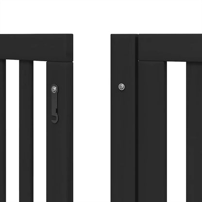 Hondenhek inklapbaar 15 panelen 750 cm populierenhout zwart