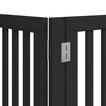 Hondenhek inklapbaar 15 panelen 750 cm populierenhout zwart