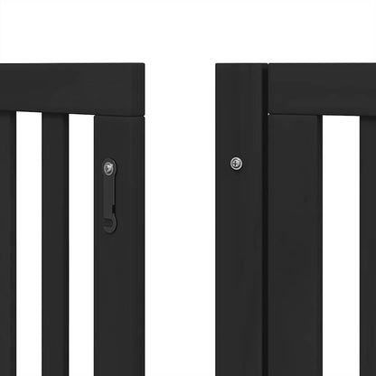Hondenhek inklapbaar 12 panelen 600 cm populierenhout zwart