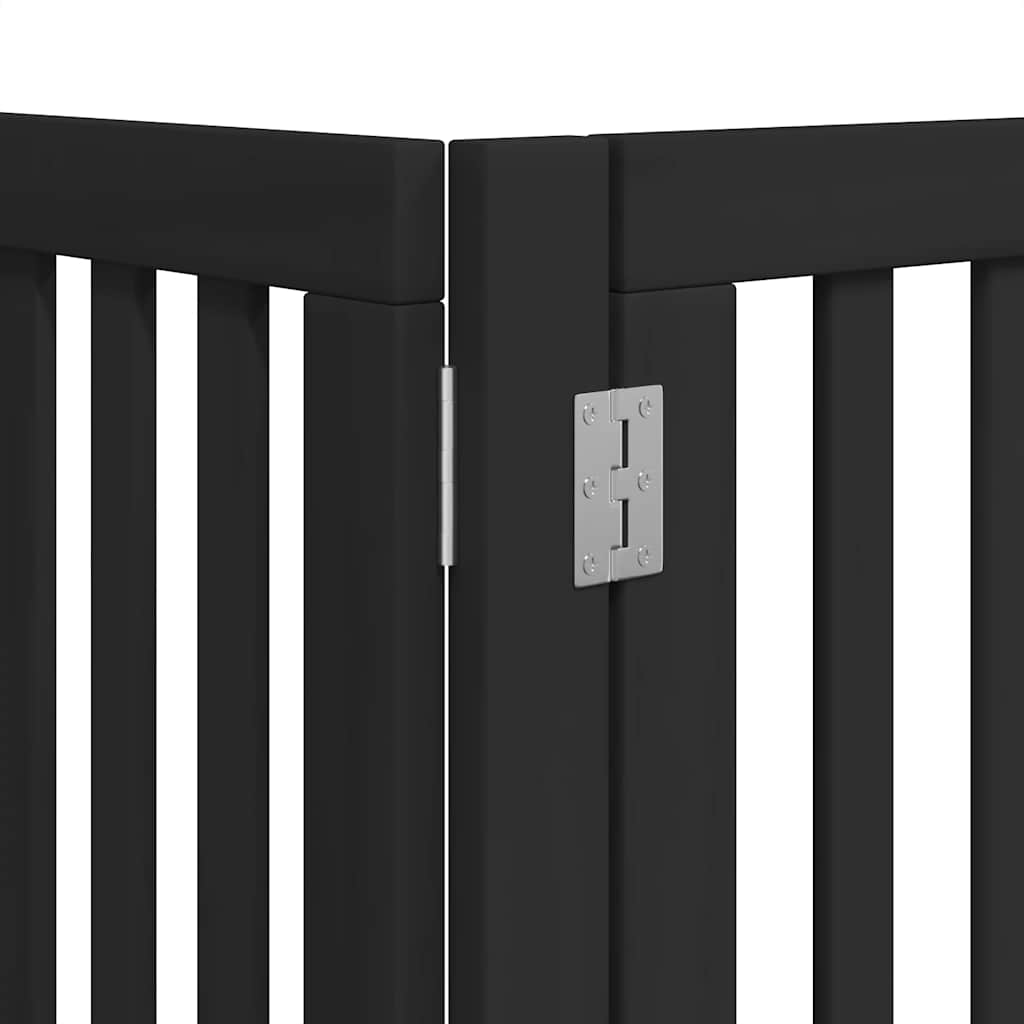 Hondenhek inklapbaar 12 panelen 600 cm populierenhout zwart