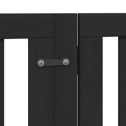 Hondenhek inklapbaar 15 panelen 750 cm populierenhout zwart