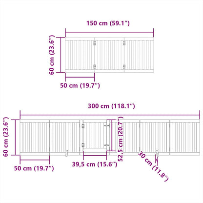 Hondenhek inklapbaar 15 panelen 750 cm populierenhout bruin