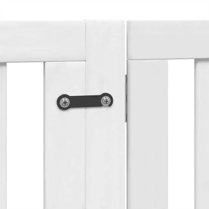 Hondenhek inklapbaar met deur 6 panelen 480 cm populierhout wit