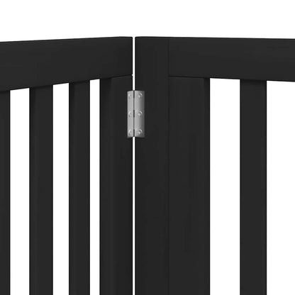 Hondenhek inklapbaar 8 panelen 640 cm populierenhout zwart