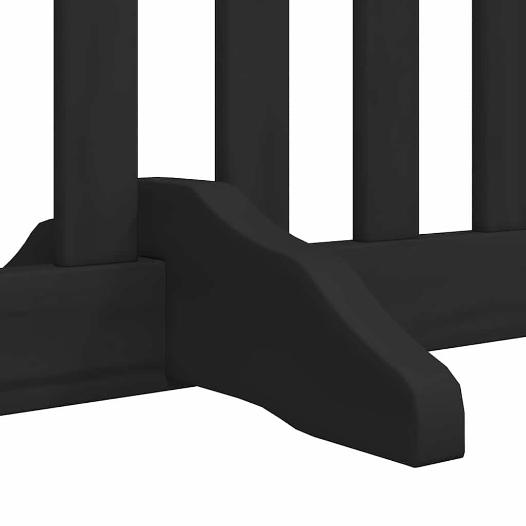 Hondenhek inklapbaar 8 panelen 640 cm populierenhout zwart