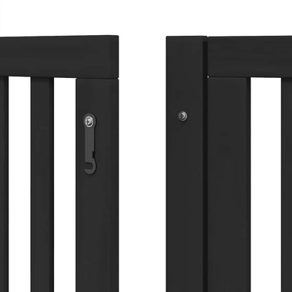 Hondenhek inklapbaar 8 panelen 640 cm populierenhout zwart