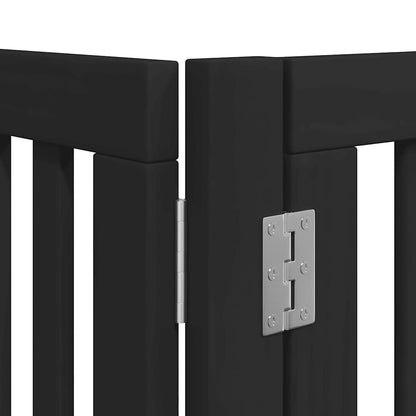 Hondenhek inklapbaar 8 panelen 640 cm populierenhout zwart