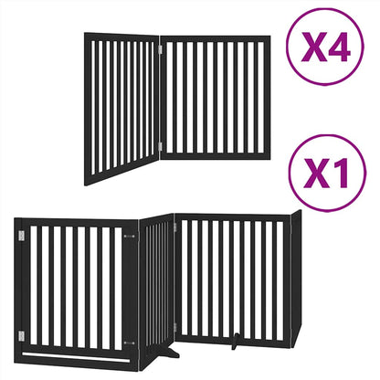 Hondenhek inklapbaar 12 panelen 960 cm populierenhout zwart