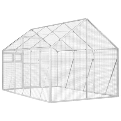 Volière 1,79x3x1,85 m aluminium zilverkleurig