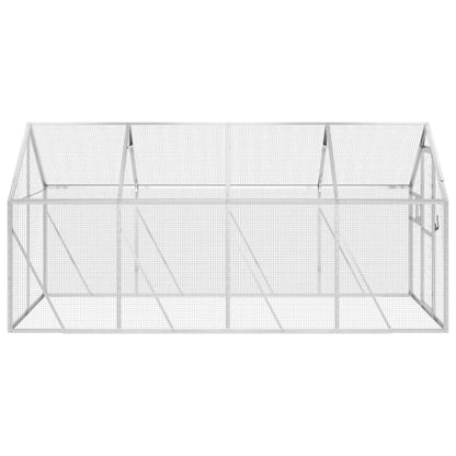 Volière 1,79x4x1,85 m aluminium zilverkleurig