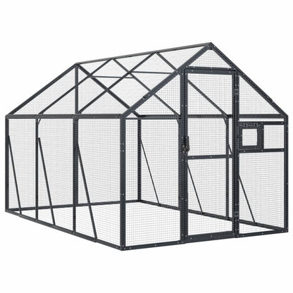 Volière 1,79x3x1,85 m aluminium antracietkleurig