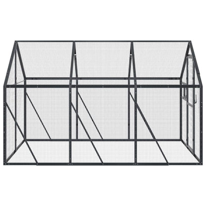 Volière 1,79x3x1,85 m aluminium antracietkleurig