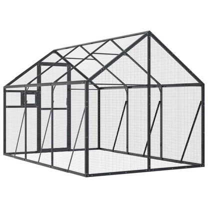 Volière 1,79x3x1,85 m aluminium antracietkleurig