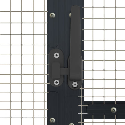 Volière 1,79x3x1,85 m aluminium antracietkleurig