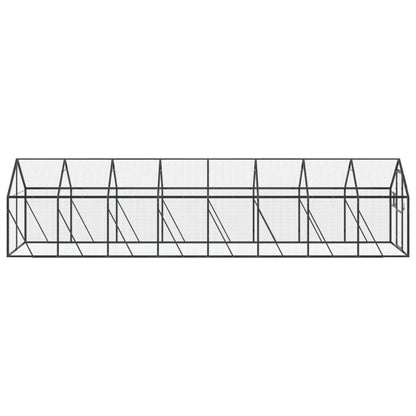 Volière 1,79x8x1,85 m aluminium antracietkleurig