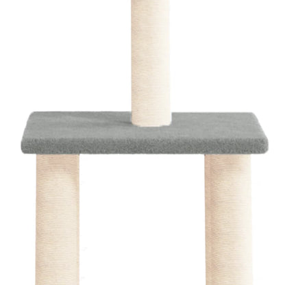 Kattenmeubel met sisal krabpalen 85,5 cm lichtgrijs