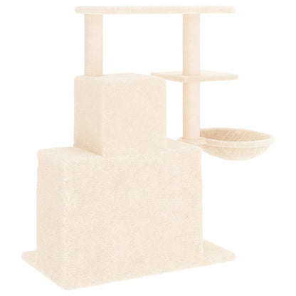 Kattenmeubel met sisal krabpalen 83 cm crèmekleurig